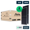 Set Pannelli Solare Fotovoltaico Monocristallino, 3KW 8 Moduli 450W Silver 1903X1134X35mm