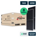 Set Pannelli Solare Fotovoltaico Monocristallino, 3KW 8 Moduli 430W Silver 1722X1134X30mm