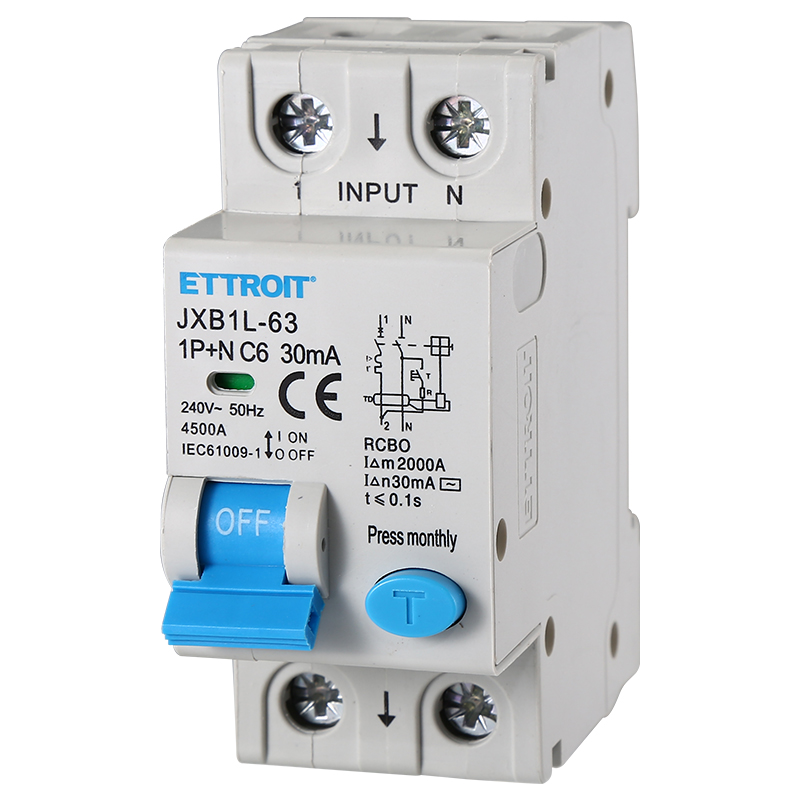 ETTROIT Interruttore Magnetotermico Differenziale 1P+N 6A 4.5kA 30mA 220V Occupa 2 Moduli DIN