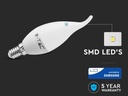 Lampada A Led E14 CF37 5,5W Caldo 3000K Forma Candela Fiamma Colpo Di Vento SKU-117