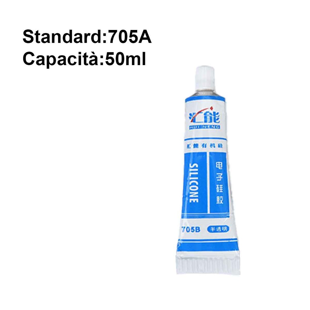 Silicone per Striscia LED 705A Tubo da 50ml Adesivo Sigillante Trasparente Resistente al Calore