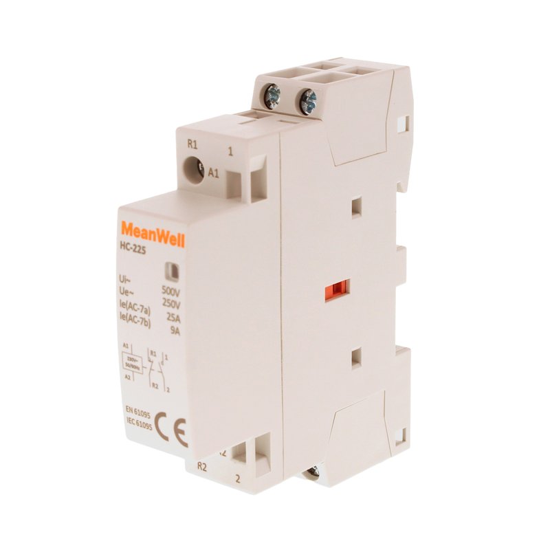 MeanWell Contattore Modulare AC 2P 1M 1NO+1NC 25A AC 230V IP20 IEC61095 / IEC60947-4-1