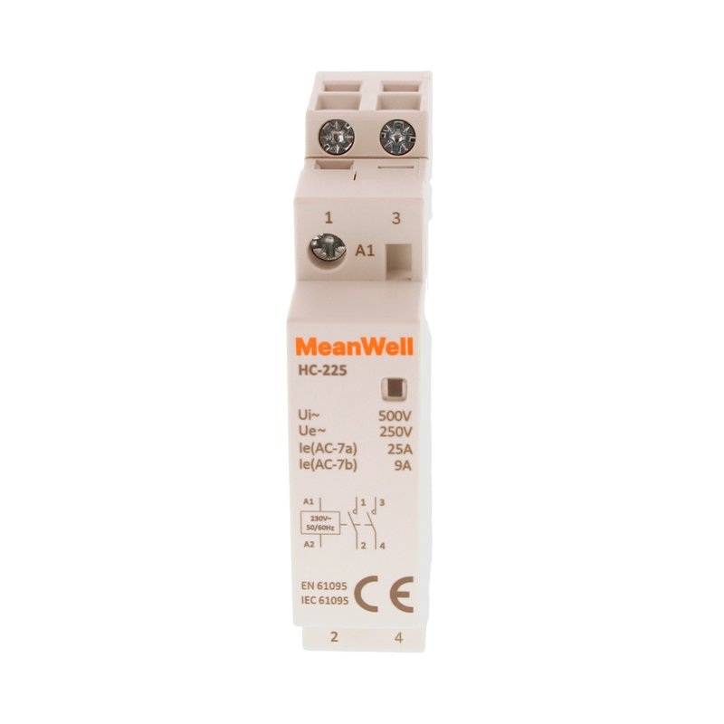 MeanWell Contattore Modulare AC 2P 1M 2NO 25A AC 230V IP20 IEC61095 / IEC60947-4-1