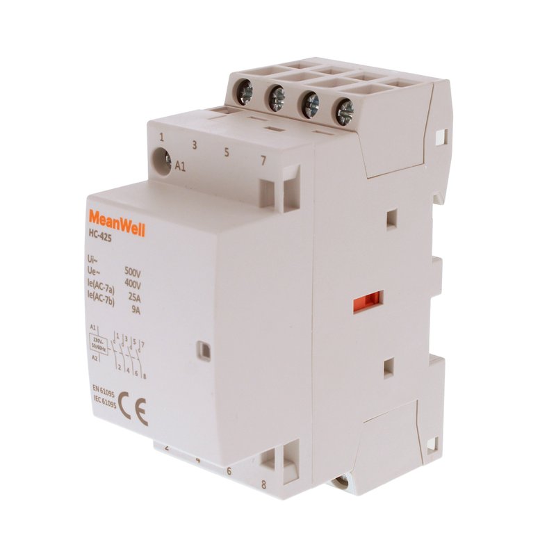 MeanWell Contattore Modulare AC 4P 2M 4NO 25A AC 230V IP20 IEC61095 / IEC60947-4-1