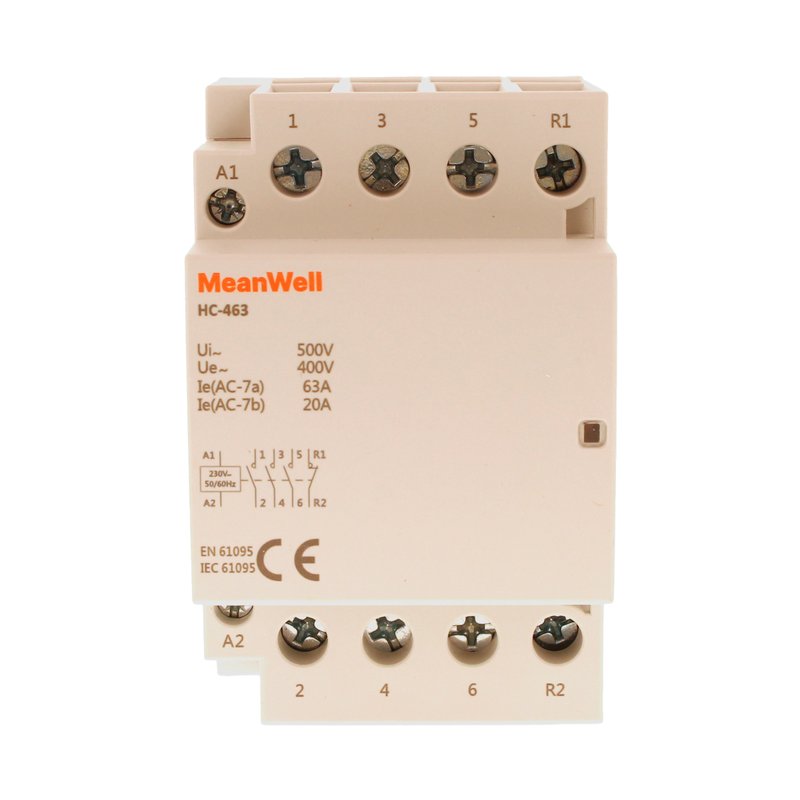 MeanWell Contattore Modulare AC 4P 3M 3NO+1NC 63A AC 400V IP20 IEC61095 / IEC60947-4-1