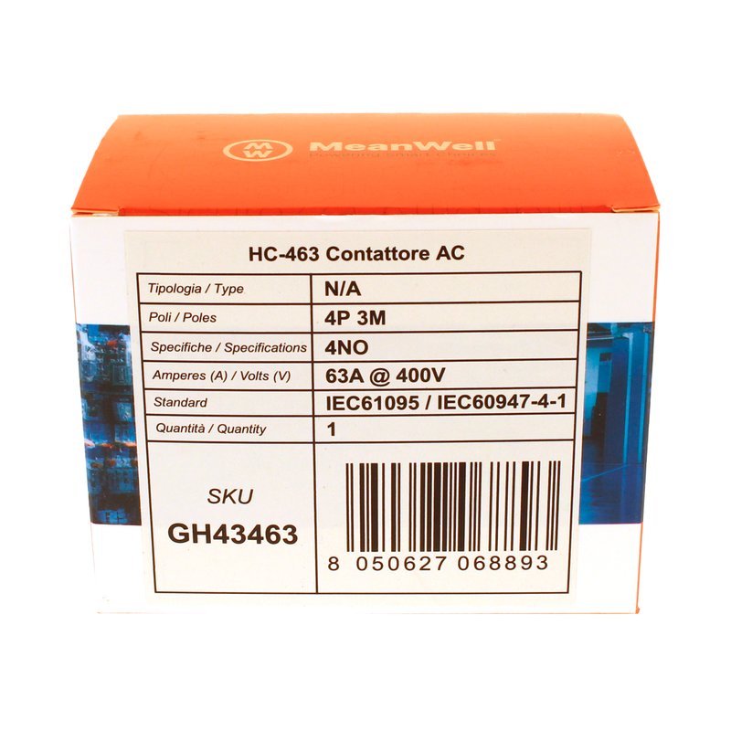 MeanWell Contattore Modulare AC 4P 3M 4NO 63A AC 400V IP20 IEC61095 / IEC60947-4-1