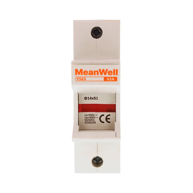 MeanWell Portafusibile Modulare AC 1P 1M D14X51mm 63A AC 500V IP20 IEC60269