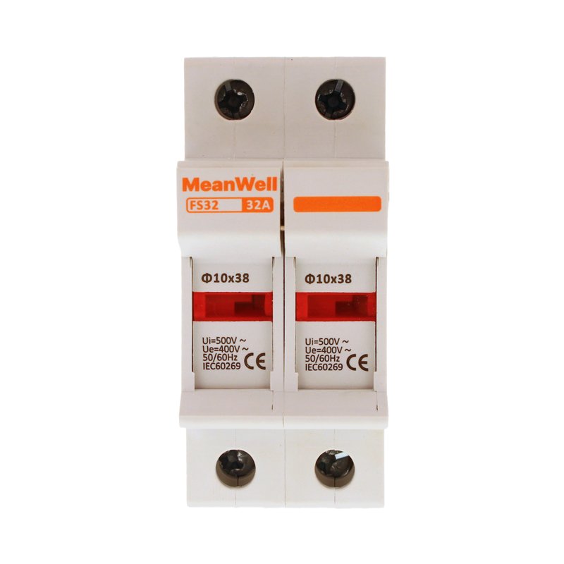 MeanWell Portafusibile Modulare AC 2P 2M D10X38mm 32A AC 500V IP20 IEC60269