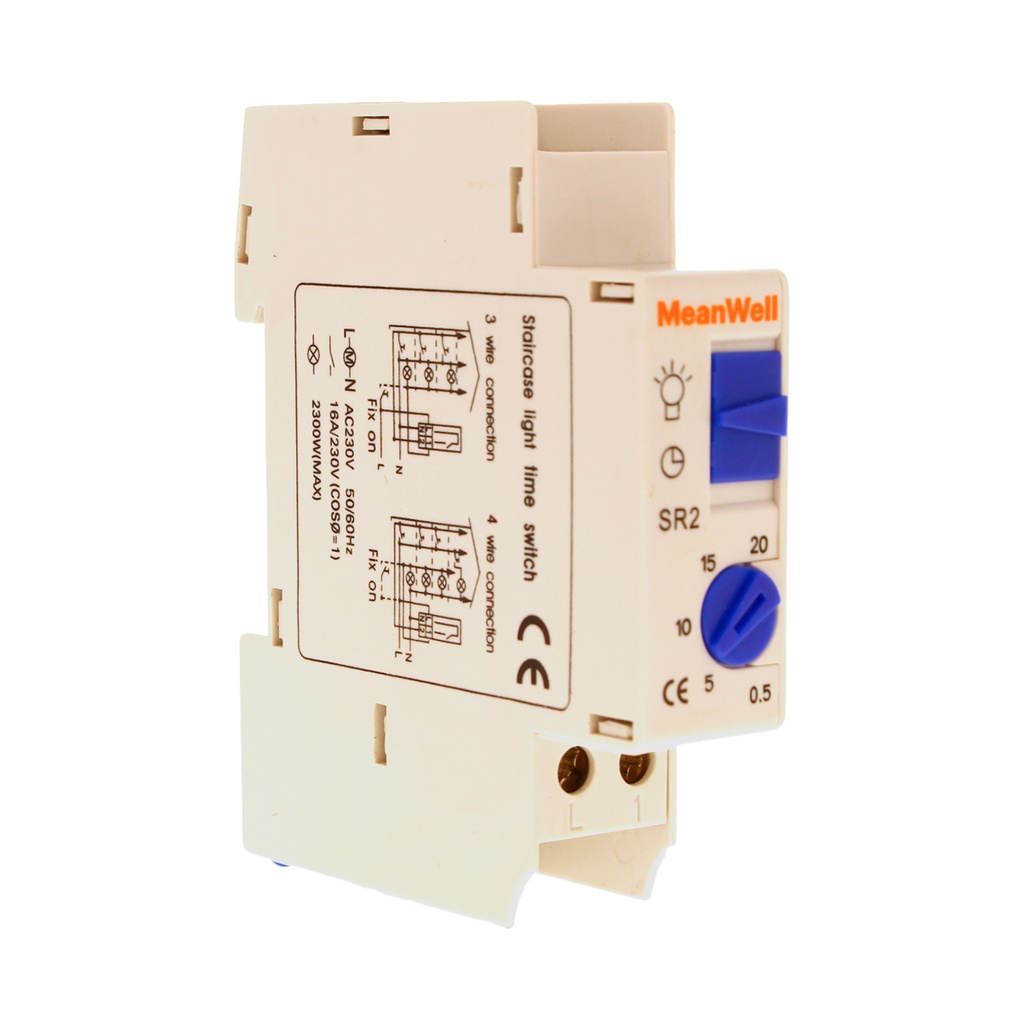 MeanWell Timer Temporizzatore Modulare AC 1M 0,5Min / 20Min 16A AC 230V IP20 IEC60730-2-7