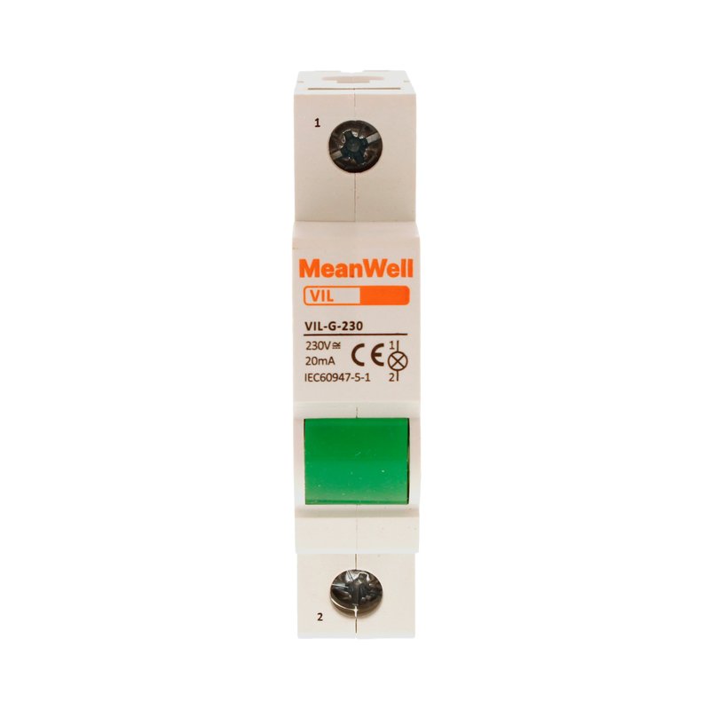 MeanWell Indicatore Luminoso Modulare Verde 1P 1M AC 230V IP20 IEC60947-5-1