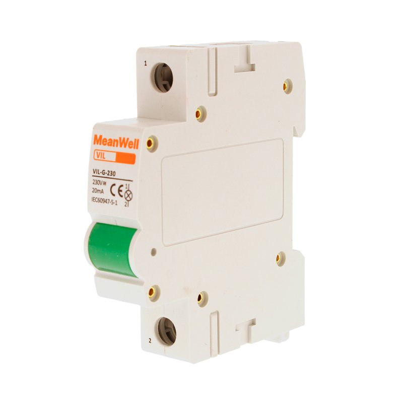 MeanWell Indicatore Luminoso Modulare Verde 1P 1M AC 230V IP20 IEC60947-5-1