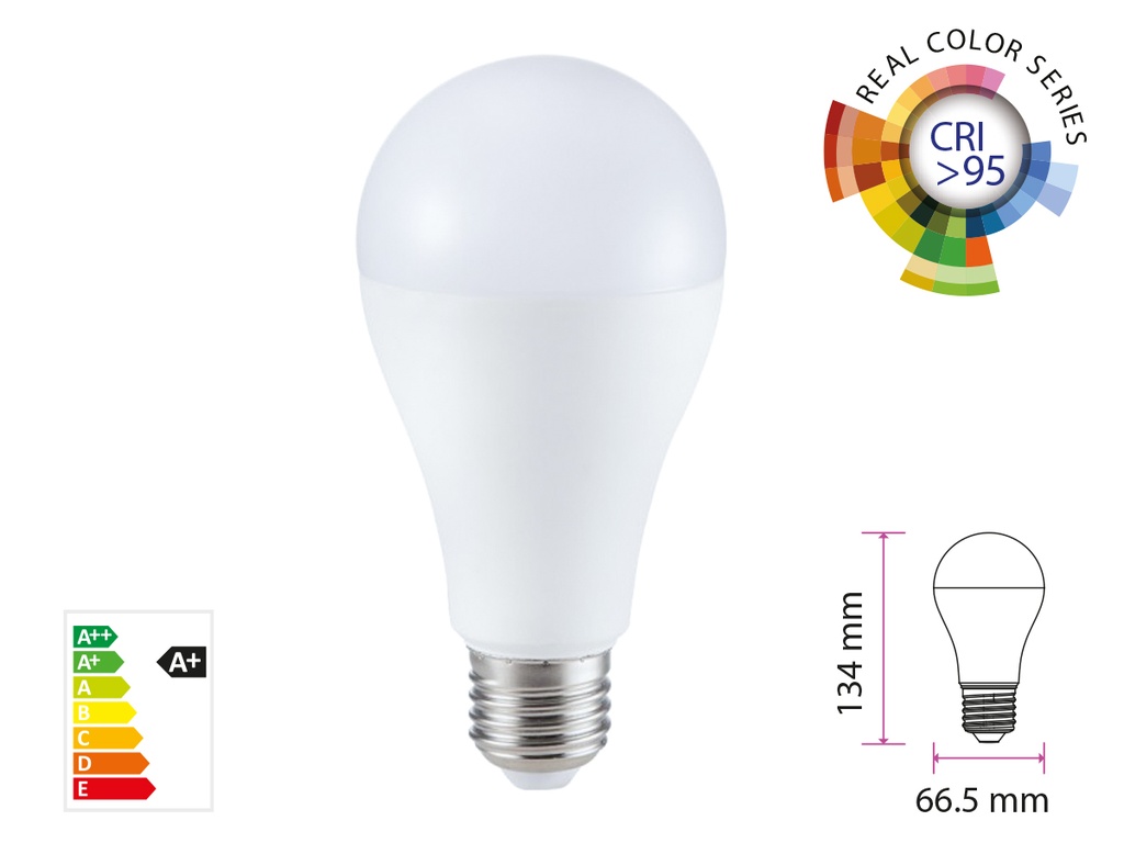 Lampada A Led E27 CRI 95 A60 12W Caldo 2700K 1055lm Alta Resa Cromatica SKU-7482