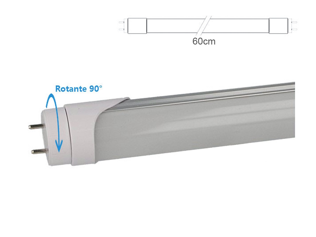 Tubo Led T8 G13 60cm 9W Bianco Freddo 6000K Diffusore Opale