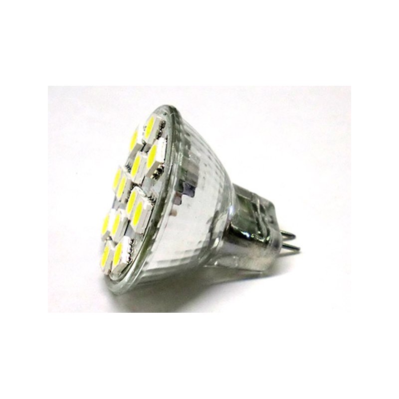 Lampada LED MR11 GU4 12 SMD 5050 2W 12V DC Bianco Caldo Per Lampadario