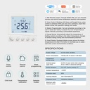 Termostato WIFI Con Bottone Protocollo WIFI 2.4G TUYA, Smart Life Quadrata Compatibile Con Scatola 502 Riscaldamento Caldaia a Gas Bianco 5A 95-240V 50/60Hz 1°C 5-50°C 5-50°C <1W 86X86X13.5mm IP20