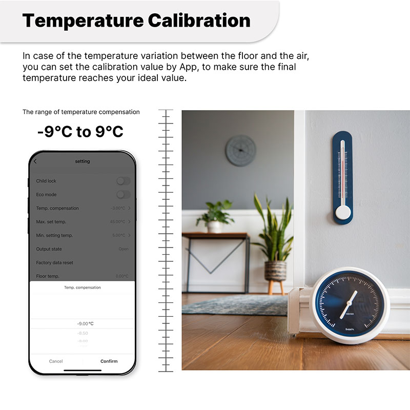 Termostato Matter WIFI Protocollo Matter WIFI 2.4G TUYA, Smart Life, Apple Home, Google Home, Alexa, Samsung SmartThings Quadrata Compatibile Con Scatola 502 Riscaldamento Pavimento Con Acqua Bianco 5A 95-240V 50/60Hz 1°C 5-35°C 5-70°C <1.5W 88X88X12.4mm IP20