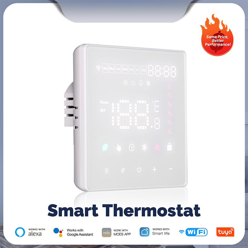 Termostato WIFI Touch Protocollo WIFI 2.4G TUYA, Smart Life Quadrata Compatibile Con Scatola 502 Riscaldamento Caldaia a Gas
Riscaldamento Pavimento Con Acqua Bianco 3A 100-250V 50/60Hz 0.5°C 0-50°C 0-50°C <1.5W 88X88X13mm IP20