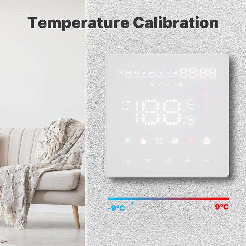 Termostato WIFI Touch Protocollo WIFI 2.4G TUYA, Smart Life Quadrata Compatibile Con Scatola 502 Riscaldamento Caldaia a Gas
Riscaldamento Pavimento Con Acqua Bianco 3A 100-250V 50/60Hz 0.5°C 0-50°C 0-50°C <1.5W 88X88X13mm IP20