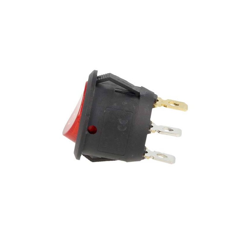 4 PZ Interruttore Rotondo Pulsante Bilanciere On Off Push Button Switch 3 Pin Con Indicatore Led Spia Rosso 12V Auto Barca Foro 20mm