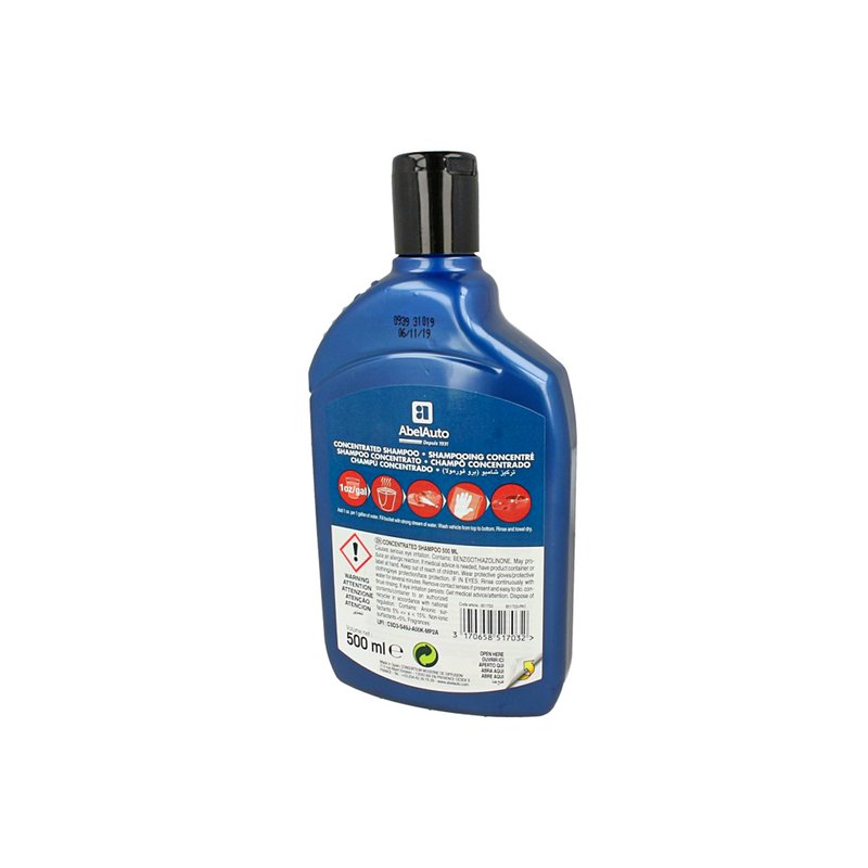 ABEL Auto Shampoo Concentrato Brillante Ecologico Pulisce In Profondita e Brilla Vernice 500ml