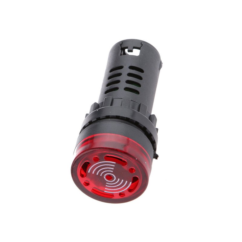 10 Pezzi Indicatore Led Rosso 12V AC/DC Buzzer Allarme Acustico Da Incasso Foro 22mm