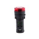 10 Pezzi Indicatore Led Rosso 12V AC/DC Buzzer Allarme Acustico Da Incasso Foro 22mm