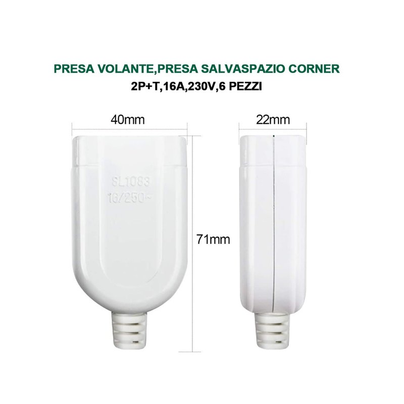 Presa Elettrica 2P+T Bipasso 10/16A 250V Bianco XSL1083