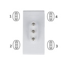 Adattatore Quadruplo Spina Grande 16A Con 4 Prese Bipasso 10/16A 2P+T Bianco SKU-8726