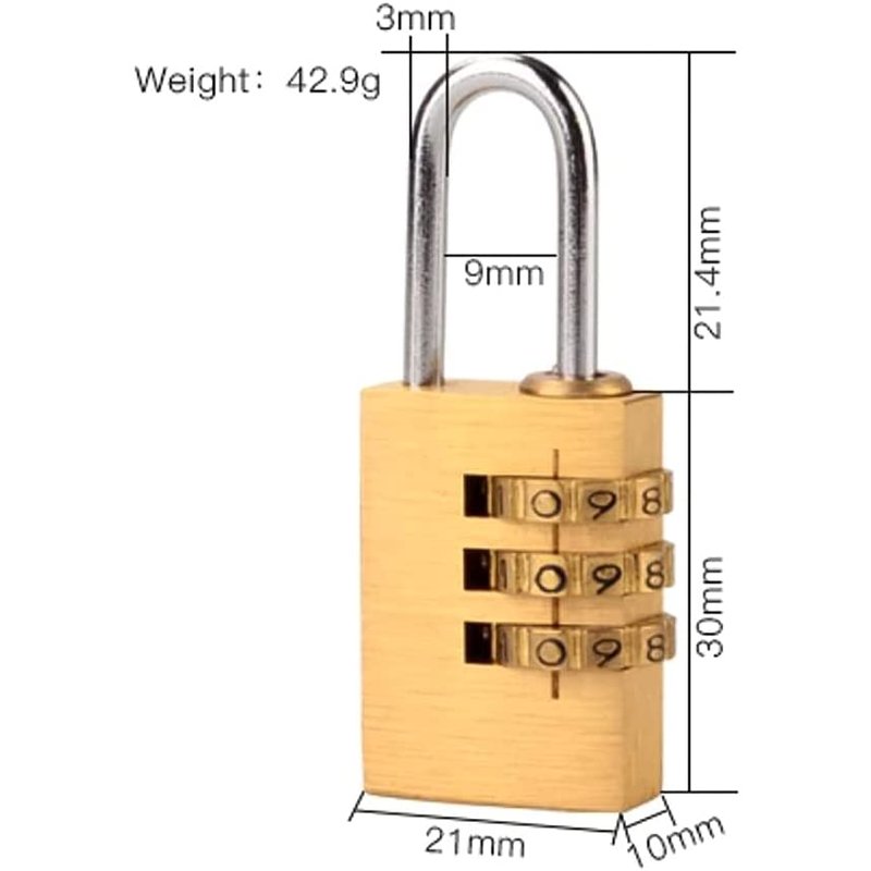 2 Pezzi Lucchetto A Combinazione A 3 Cifre Altezza Anello 20mm Per Valigia Zaino Armadietto Casetta