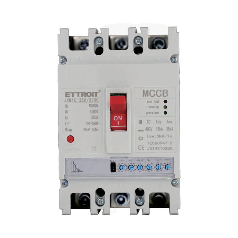 ETTROIT MCCB Interruttori Scatolati Magnetotermici Regolabile 3P  25kA Regolabile 100A-250A 250A AC 400V IP20 IEC60947-2