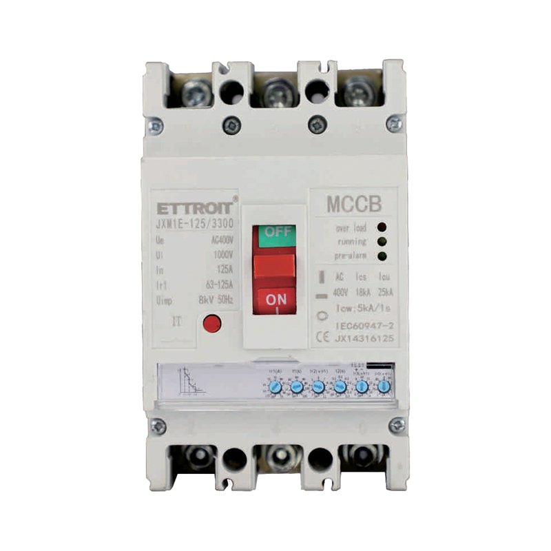 ETTROIT MCCB Interruttori Scatolati Magnetotermici Regolabile 3P  25kA Regolabile 63A-125A 125A AC 400V IP20 IEC60947-2