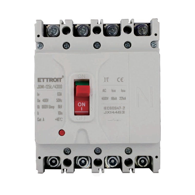 ETTROIT MCCB Interruttori Scatolati Magnetotermici 4P 22kA 63A AC 400V IP20 IEC60947-2