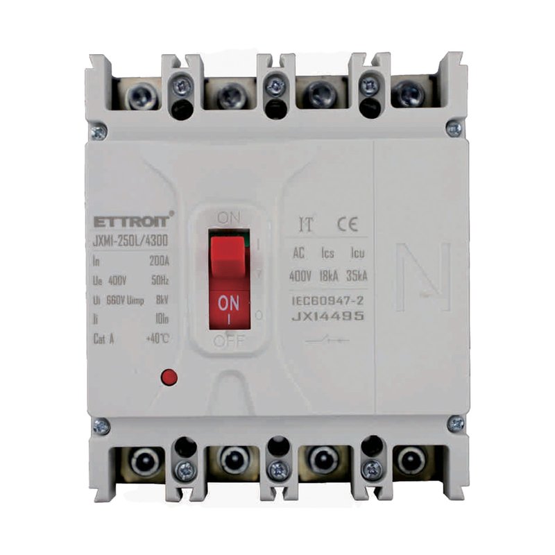 ETTROIT MCCB Interruttori Scatolati Magnetotermici 4P 22kA 200A AC 400V IP20 IEC60947-2