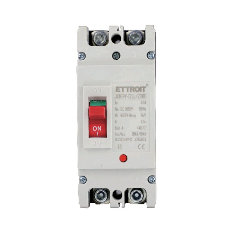 ETTROIT MCCB Interruttori Scatolati Magnetotermici DC Fotovoltaico 2P 10kA 63A DC 500V IP20 IEC60947-2