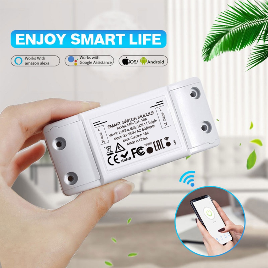 MeanWell Interruttore WIFI 16A WIFI 2.4G TUYA, Smart Life 16A AC 90-250V 50/60HZ 3500W-SH101