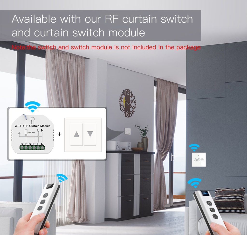 MeanWell Telecomando Interruttore Wireless RF RF 433MHz TUYA, Smart Life  3V Con Pile CR2032-SH1901