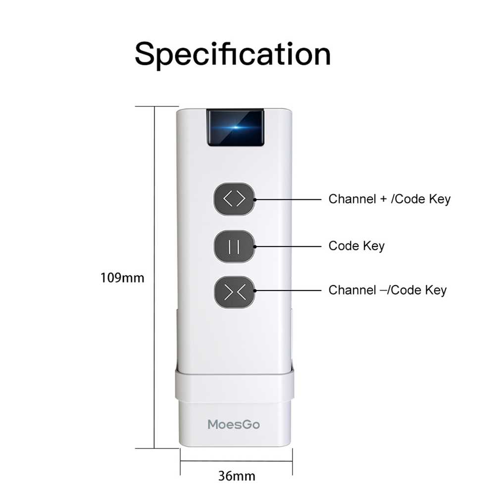 MeanWell Telecomando Interruttore Wireless RF RF 433MHz TUYA, Smart Life  3V Con Pile CR2032-SH1901