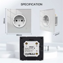 MeanWell Presa Schuko Da Muro ZigBee Protocollo ZigBee 3.0 TUYA, Smart Life 16A AC 90-250V 50/60HZ-SHZ8616EU