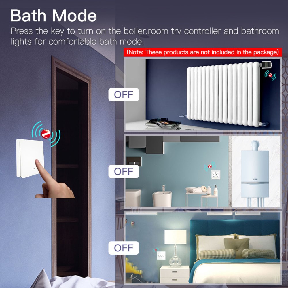 MeanWell Telecomando Interruttore ZigBee 1 Tasto Protocollo ZigBee 3.0 TUYA, Smart Life 3V Con Pile CR2032