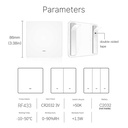 MeanWell Telecomando Interruttore 1 Tasto, RF 433MHz, TUYA, Smart Life 3V Con Pile CR2032, 86x86x16mm, IP20, SH4491