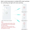 MeanWell Interruttore Da Parete Touch 1 Tasto, WIFI 2.4G+BLE+RF 433MHz, Bluetooth BLE Mesh TUYA, Smart Life 10A, AC 90-250V, 50/60HZ, 120X72X38mm, IP20, Bianco, SH9551W