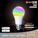 MeanWell Lampada Led E27, ZigBee 3.0, RGB+CW, TUYA, Smart Life, AC 90-250V, 50/60HZ, 9W, 60X117mm, IP20, SHZ62709