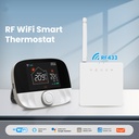 MeanWell Termostato WIFI + RF Protocollo WIFI 2.4G + RF 433MHZ TUYA, Smart Life Riscaldamento Caldaia a Gas,Riscaldamento Pavimento Con Acqua 5A 95-240V 50/60Hz IP20