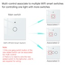 MeanWell Interruttore Da Parete Touch 1 Tasto, WIFI+BLE+RF, WIFI 2.4G, RF 433MHz, Bluetooth BLE Mesh TUYA, Smart Life, 10A, AC 90-250V, 50/60HZ, 86X86X30mm, IP20, Bianco, SH9441W