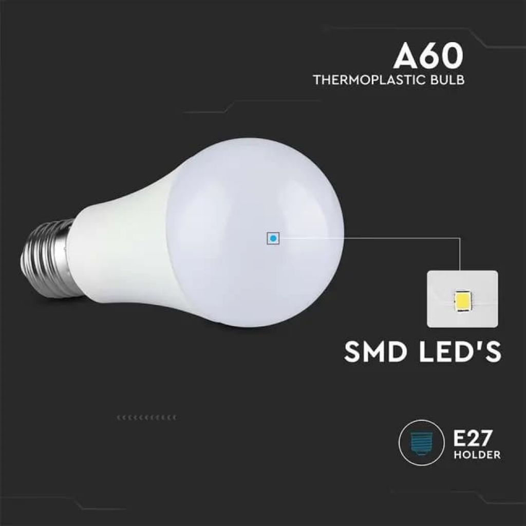 Lampada Led E27 A60 9W Bianco Caldo 2700K Bulbo Sfera SKU-217260