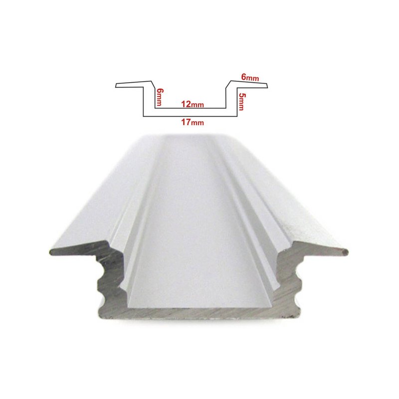 3 Metri Profilo Canalina Barra Alluminio Led Anodizzato Quadrato Da Incasso Slim Per Striscia Led Fino a 12mm