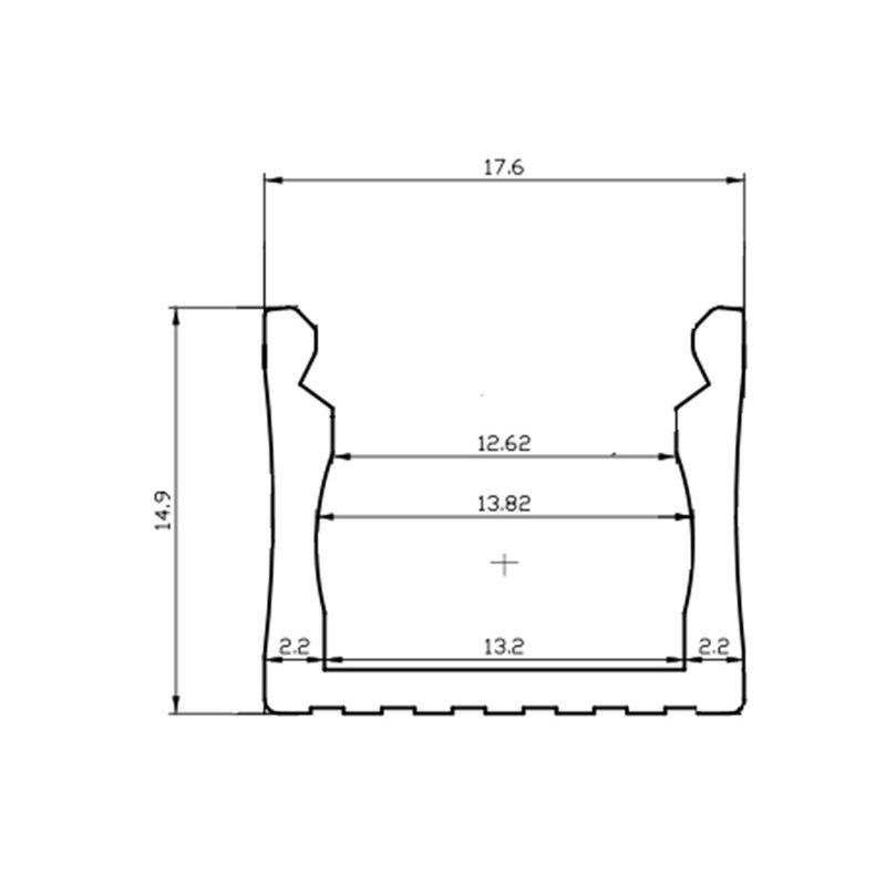 3 Metri Profilo Barra Alluminio Anodizzato Alta Profonda 17,6X15mm Interno 13mm