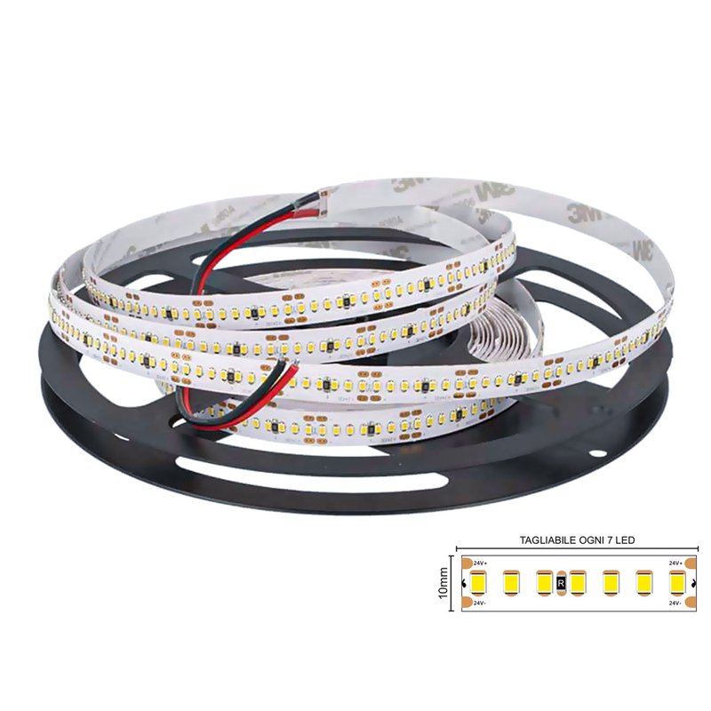 24V Bobina Led 22W/M CRI 90 Bianco Caldo 3000K 1400 Smd 2216 5 Metri