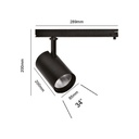 2 Kit Faro Led Da Binario Trifase 30W 4000LM Carcassa Nera 4000K Con Alimentatore Scomparsa CRI 90 UGR 19