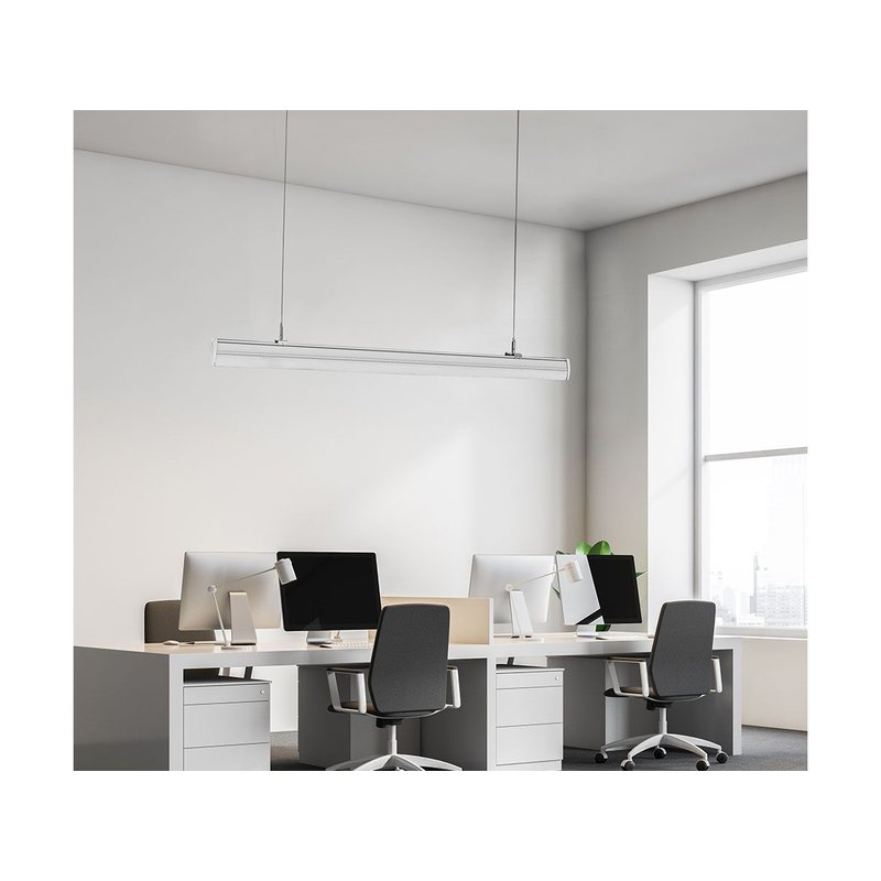 Plafoniera LED Lineare A Sospensione Master 50W 150cm Lente Opale 120 Gradi 4000K IP20 Dimmerabile SKU-1361